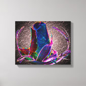 Abstract blauw Roos ventilator Canvas Afdruk (Voorkant)