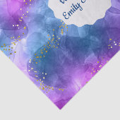 Abstract Blauw Roze Alcohol Inkt Kunst Persoonlijk Tissuepapier (Detail)