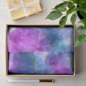 Abstract Blauw Roze Alcohol Inkt Kunst Persoonlijk Tissuepapier (Geschenk)