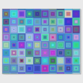 Abstract blauw roze dozen Retroompapier Cadeaupapier (Vlak)