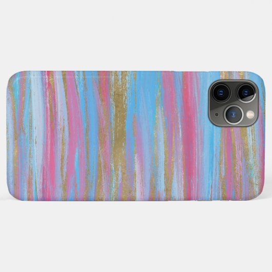 Abstract Blauw, Roze en Goud Geschilderde Lijnen Case-Mate iPhone Case (Achterkant (horizontaal))