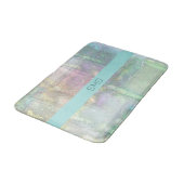 Abstract blauw roze getextureerd patroon badmat (Gekanteld)