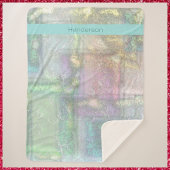 Abstract blauw roze getextureerd patroon sherpa deken