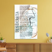 Abstract Blauw Roze Goud  Desiderata van Max Ehrma Canvas Afdruk (Insitu (Woonkamer))