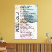 Abstract Blauw Roze Goud Desiderata van Max Ehrma Canvas Afdruk (Insitu (Woonkamer))