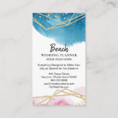 *~* Abstract blauw roze goudkleurige veelhoeken Visitekaartje (Achterkant)