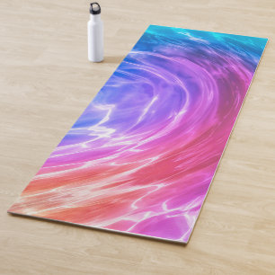 Abstract blauw roze Paars vloeibaar kunstwerk Yogamat
