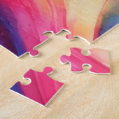 Abstract Blauw Roze Stromende Kunstpuzzel Legpuzzel (Zijkant)