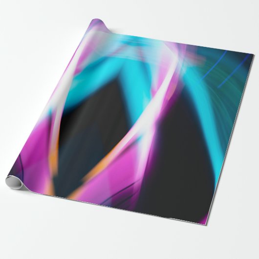 Abstract blauw & roze vignet inpakpapier (Uitgerold)