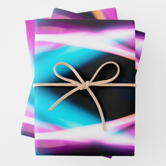 Abstract blauw & roze vignet inpakpapier (In situ)