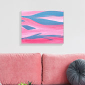 Abstract blauw roze zonneblind schilderdoek canvas afdruk (Insitu (Woonkamer))