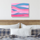 Abstract blauw roze zonneblind schilderdoek canvas afdruk (Insitu (Slaapkamer))