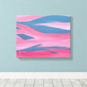 Abstract blauw roze zonneblind schilderdoek canvas afdruk (Insitu (Houten vloer))