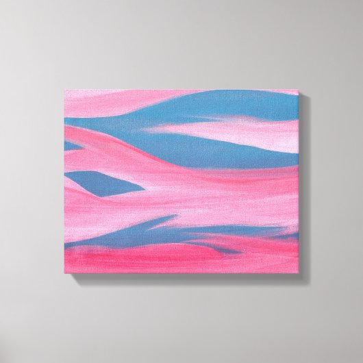Abstract blauw roze zonneblind schilderdoek canvas afdruk (Voorkant)