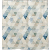 Abstract blauw rustig strandpatroon douchegordijn (Voorkant)