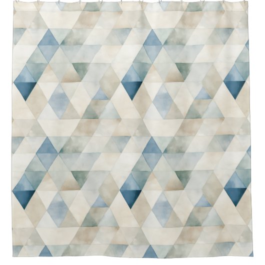 Abstract blauw rustig strandpatroon douchegordijn (Voorkant)