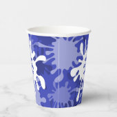 Abstract blauw schilderij op feestdag papieren bekers (Rechts)