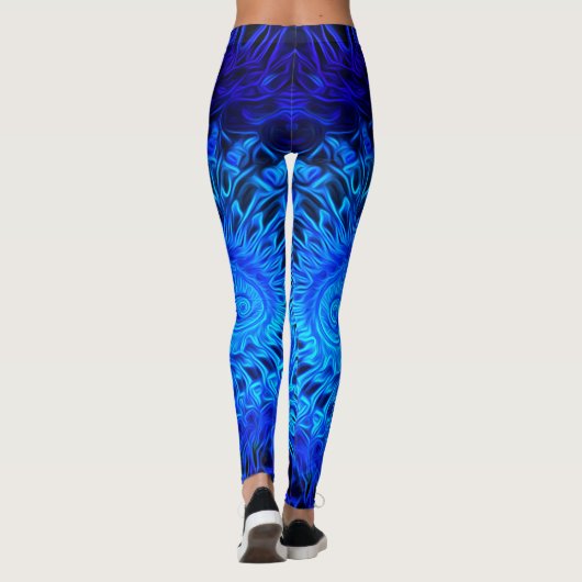 Abstract Blauw Shell Design 1 - Leggings (Achterkant)
