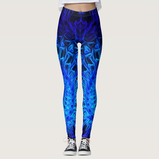 Abstract Blauw Shell Design 1 - Leggings (Voorkant)