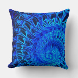Abstract Blauw Shell Ontwerp - Sierkussen
