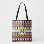 Abstract blauw, Sinaasappel en multifunctioneel Tote Bag (Voorkant)