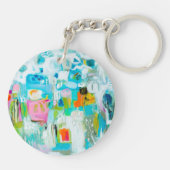 Abstract blauw sleutelhanger (Achterkant)