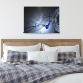 Abstract blauw smeltklokontwerp canvas afdruk (Insitu (Slaapkamer))