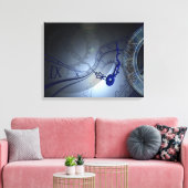 Abstract blauw smeltklokontwerp canvas afdruk (Insitu (Woonkamer))