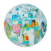 Abstract blauw snijplank (Voorkant)