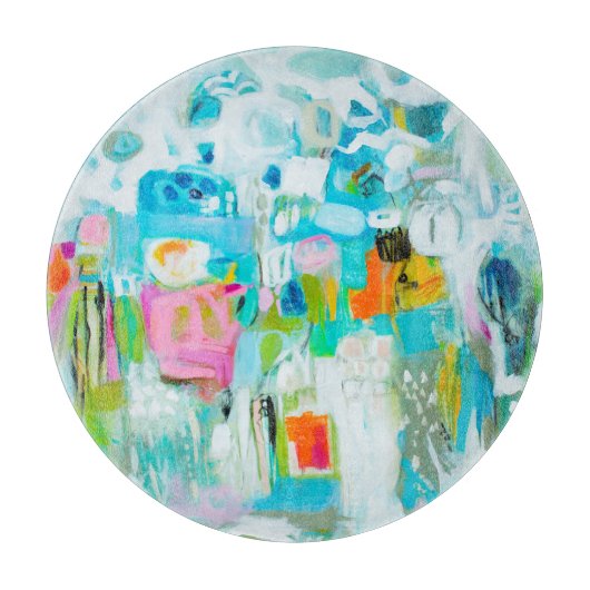 Abstract blauw snijplank (Voorkant)