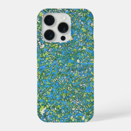 Abstract Blauw Spatwerk voor Kunstliefhebbers Mod iPhone 15 Pro Case