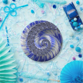 Abstract Blauw Spiral Papier Borden Papieren Bordje (Feest)