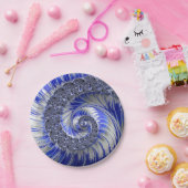 Abstract Blauw Spiral Papier Borden Papieren Bordje (Feest)
