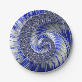 Abstract Blauw Spiral Papier Borden Papieren Bordje