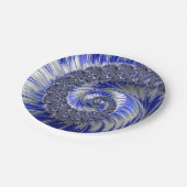 Abstract Blauw Spiral Papier Borden Papieren Bordje (Gekanteld)