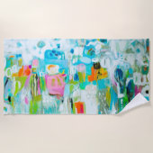 Abstract blauw strandlaken (Voorkant)