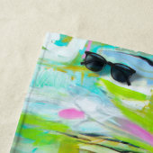 Abstract blauw strandlaken (In situ)