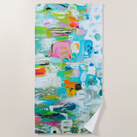 Abstract blauw strandlaken (Voorkant)