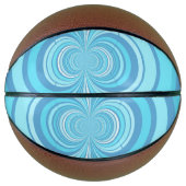 Abstract Blauw Streeppatroon Basketbal (Voorkant)