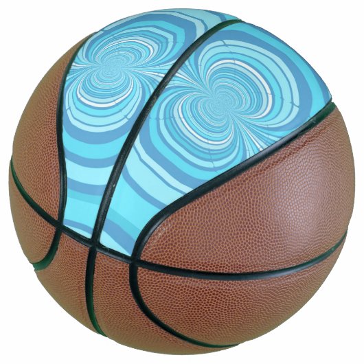 Abstract Blauw Streeppatroon Basketbal (Schuin)
