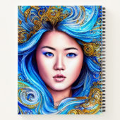 Abstract blauw Surrealisme Fantasy Woman Portret Notitieboek (Achterkant)