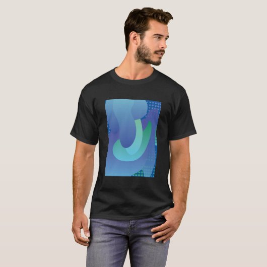 abstract blauw t-shirt (Voorkant volledig)
