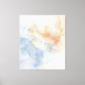 Abstract blauw, taupe en goud canvas afdruk (Voorkant)