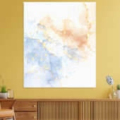 Abstract blauw, taupe en goud canvas afdruk (Insitu (Woonkamer))
