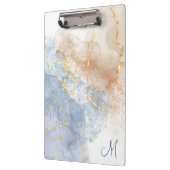 Abstract blauw, taupe en goud klembord (Links)