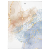 Abstract blauw, taupe en goud klembord (Achterkant)