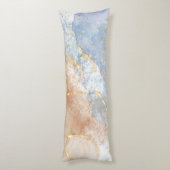 Abstract blauw, taupe en goud lichaamskussen (Achterkant (Verticaal))