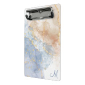 Abstract Blauw, Taupe en Goud Mini Klembord (Angled2)