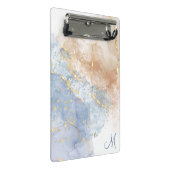 Abstract Blauw, Taupe en Goud Mini Klembord (Schuin)