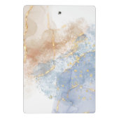 Abstract Blauw, Taupe en Goud Mini Klembord (Achterkant)